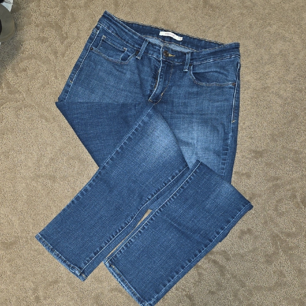 Women's Straight Leg Denim Jeans in Blue